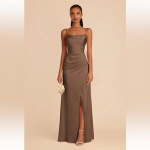 Birdy Grey - Lydia Dress in Matte Satin Mocha size S